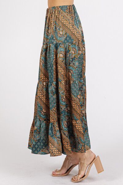 Mittoshop Paisley Patchwork Print Satin Maxi Skirt - Roaming Gypsy Boutique