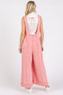 Mittoshop Ruffled Hem Wide Leg Overalls with Pockets - Roaming Gypsy Boutique