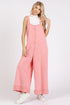 Mittoshop Ruffled Hem Wide Leg Overalls with Pockets - Roaming Gypsy Boutique
