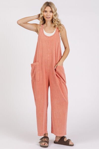 Mittoshop Scoop Neck Wide Leg Overalls - Roaming Gypsy Boutique