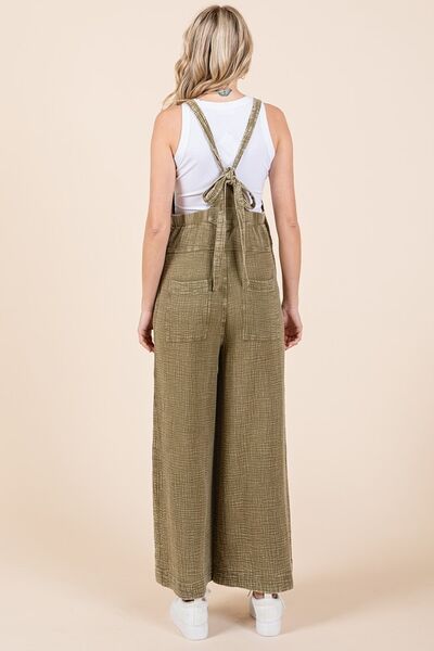 Mittoshop Textured Wide Leg Overalls - Roaming Gypsy Boutique