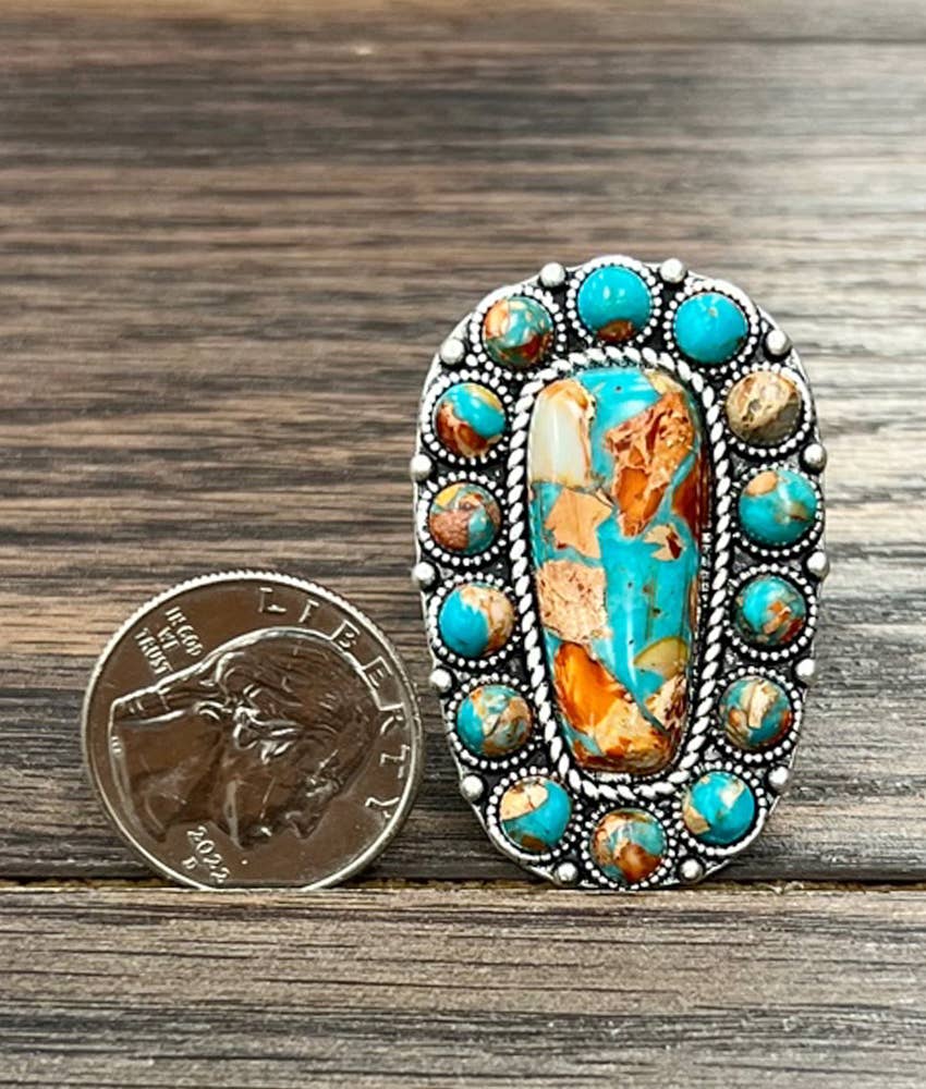 Multi Gemstone Adjustable Ring - Roaming Gypsy Boutique