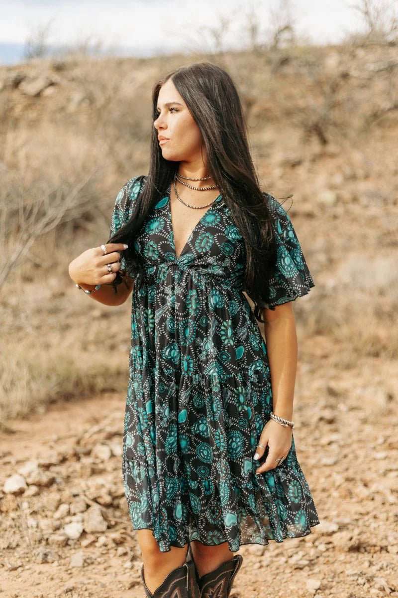 Navajo Country Dress - Roaming Gypsy Boutique