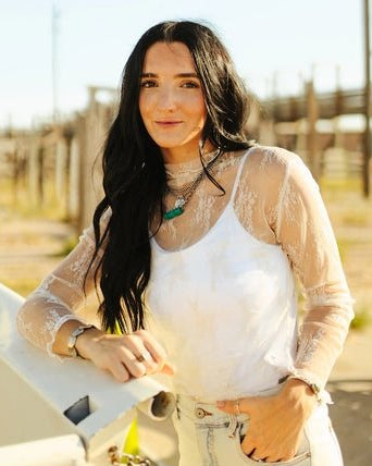 NFR Floral Lace Mesh Top - Roaming Gypsy Boutique