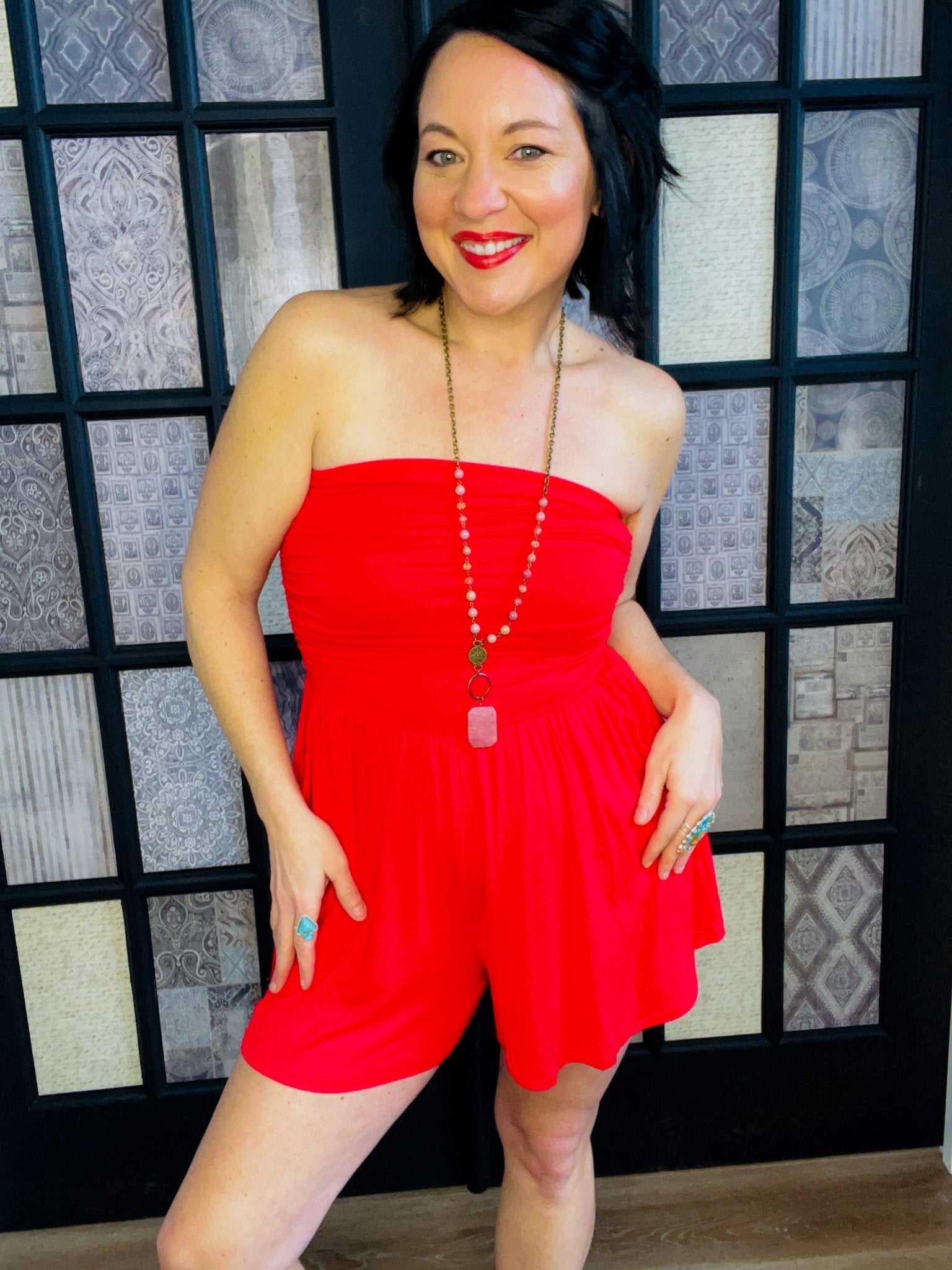 Oasis Vibes Strapless Romper - Roaming Gypsy Boutique