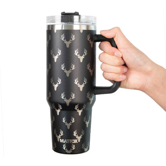 Oh Deer Black Tumbler - Roaming Gypsy Boutique