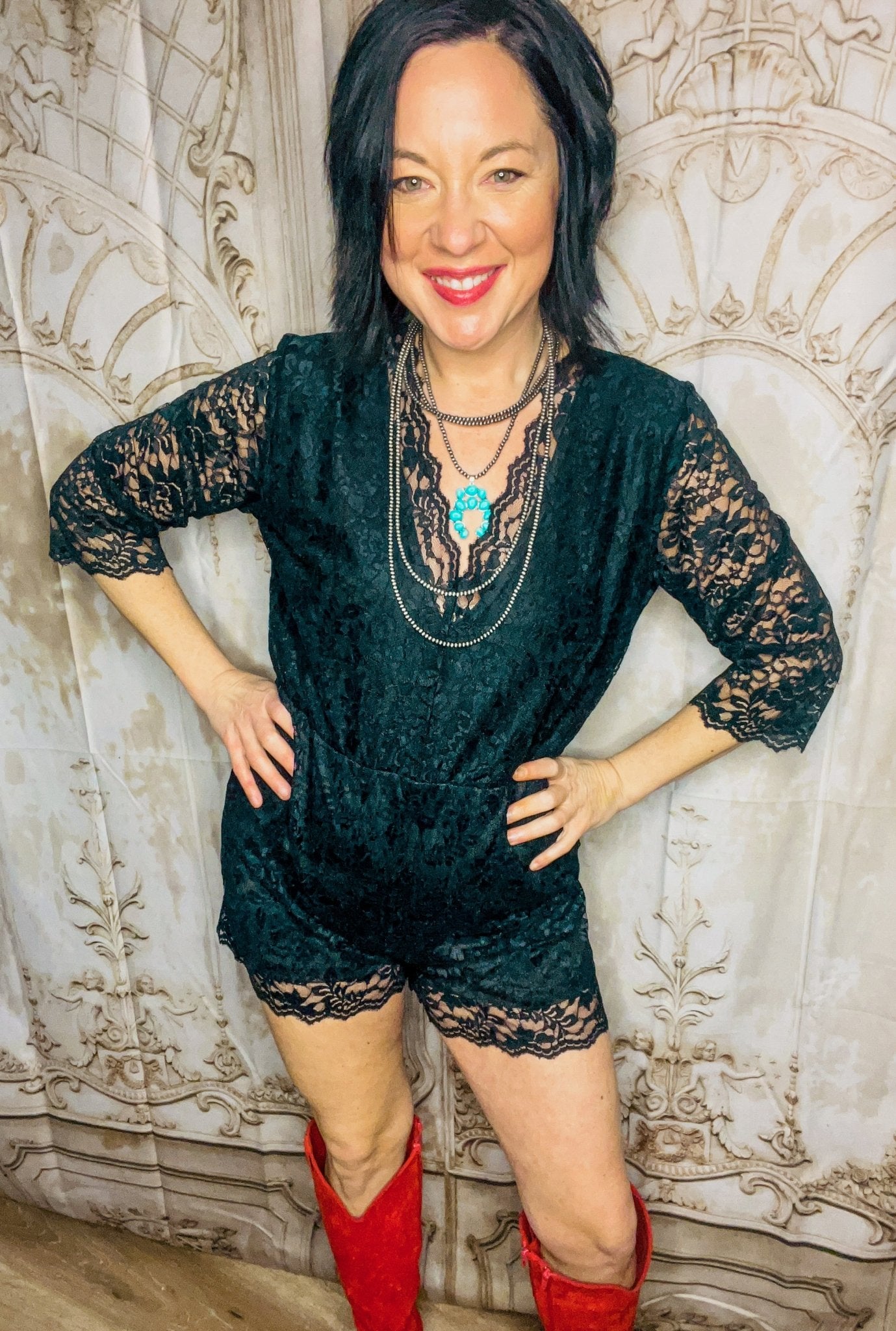 Onyx Lace Romper - Roaming Gypsy Boutique