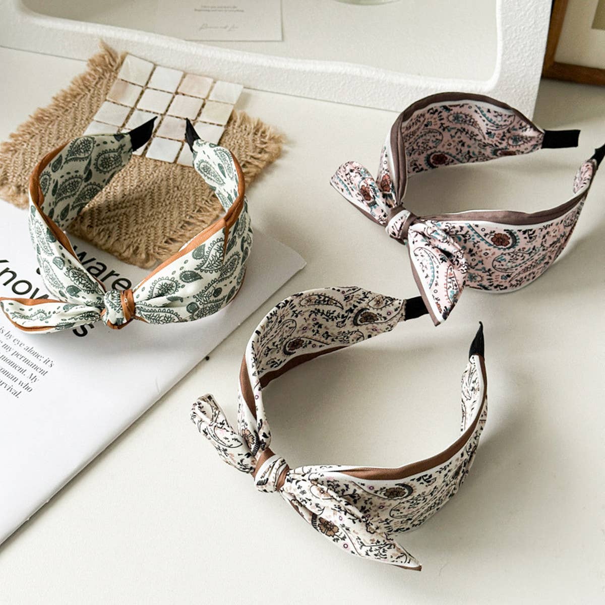 Paisley Boho Green Headband - Roaming Gypsy Boutique