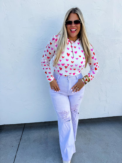 Pastel Perfection Violet Jeans - Roaming Gypsy Boutique