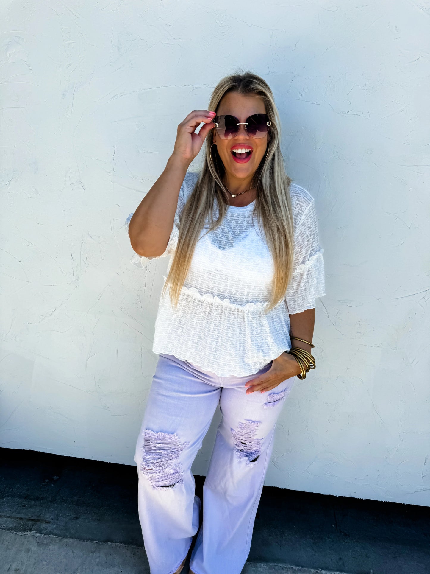 Pastel Perfection Violet Jeans - Roaming Gypsy Boutique
