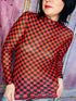 Pep Rally Mesh Top Red & Black - Roaming Gypsy Boutique