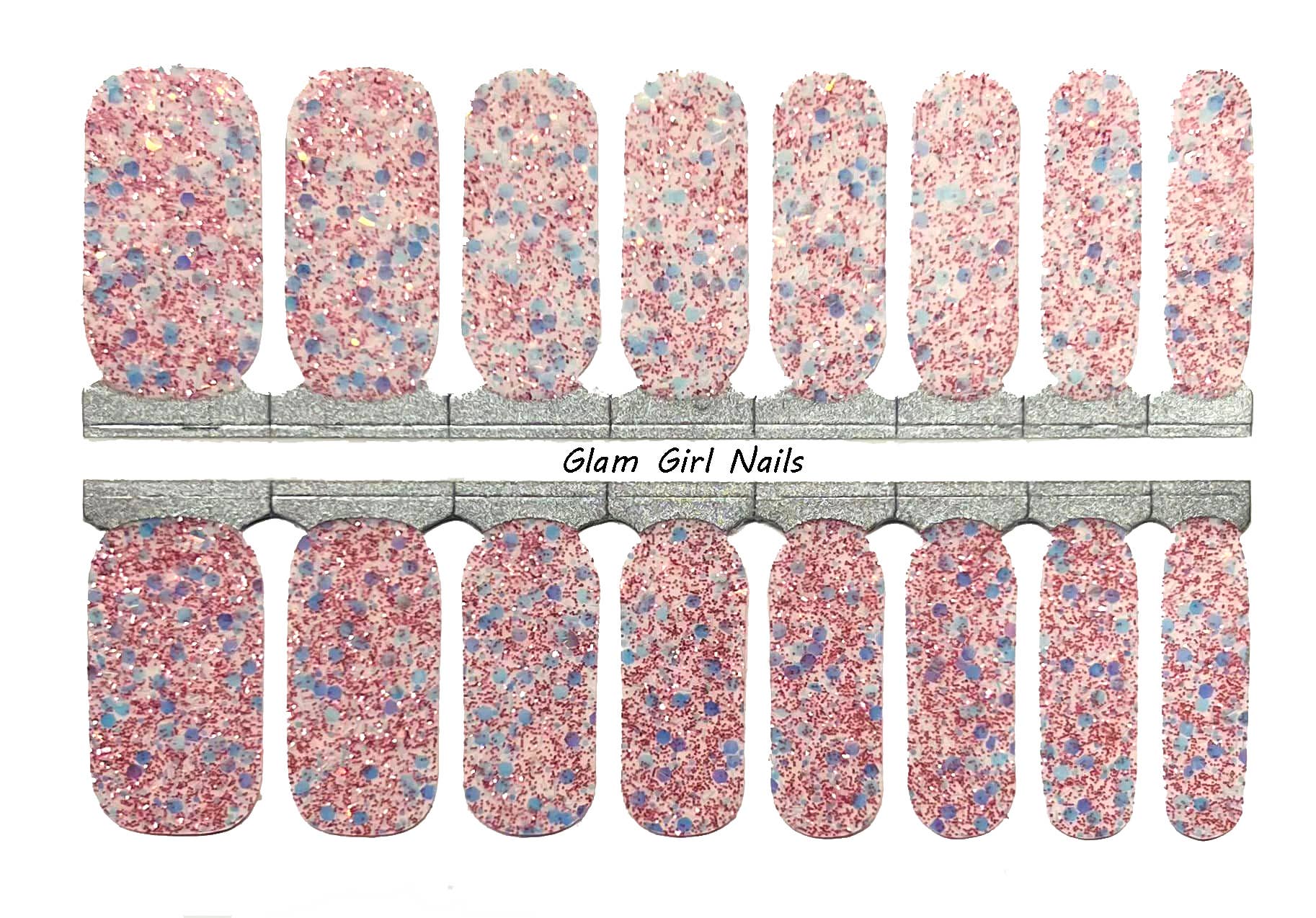 Pink Chunky Glitter Nail Wraps - Roaming Gypsy Boutique