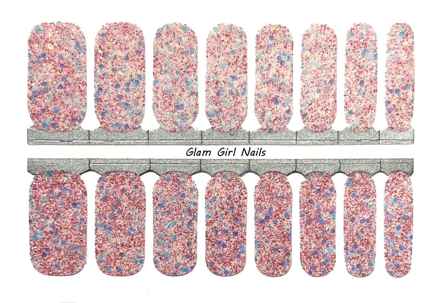Pink Chunky Glitter Nail Wraps - Roaming Gypsy Boutique