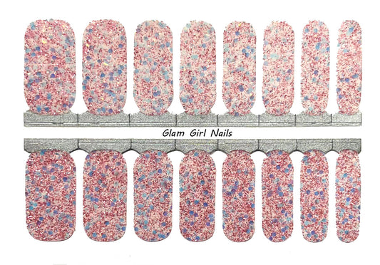 Pink Chunky Glitter Nail Wraps - Roaming Gypsy Boutique