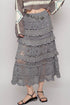 POL Crochet Lace Ruffled Midi Skirt - Roaming Gypsy Boutique