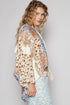 POL Crochet Patch Lace Detail Button Detail Floral Hooded Top - Roaming Gypsy Boutique