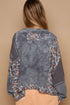 POL Floral Patchwork Round Neck Knit Sweater - Roaming Gypsy Boutique