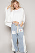 POL High - Low Contrast V - Neck Top - Roaming Gypsy Boutique