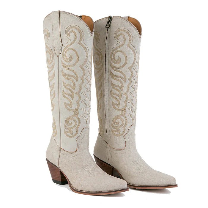 PREORDER - Sawyer White Leather Boot - Roaming Gypsy Boutique