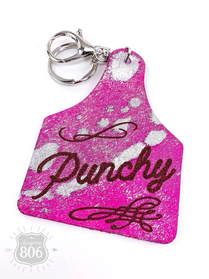 Punchy ear tag keychain, last call - Roaming Gypsy Boutique