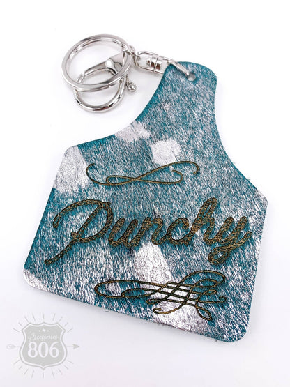 Punchy ear tag keychain, last call - Roaming Gypsy Boutique