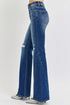 RISEN Distressed Button - Fly Flare Jeans - Roaming Gypsy Boutique