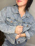 RISEN Full Size Button Down Cropped Denim Jacket - Roaming Gypsy Boutique