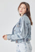 RISEN Full Size Button Down Cropped Denim Jacket - Roaming Gypsy Boutique