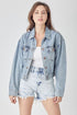RISEN Full Size Button Down Cropped Denim Jacket - Roaming Gypsy Boutique