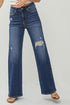 RISEN Full Size High Rise Distressed Wide Leg Jeans - Roaming Gypsy Boutique
