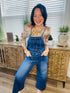 RISEN Full Size Knotted Strap Denim Overalls with Pockets Plus Size - Roaming Gypsy Boutique