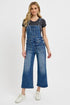 RISEN Full Size Knotted Strap Denim Overalls with Pockets Plus Size - Roaming Gypsy Boutique