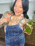 RISEN Full Size Knotted Strap Denim Overalls with Pockets Plus Size - Roaming Gypsy Boutique