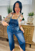 RISEN Full Size Knotted Strap Denim Overalls with Pockets Plus Size - Roaming Gypsy Boutique