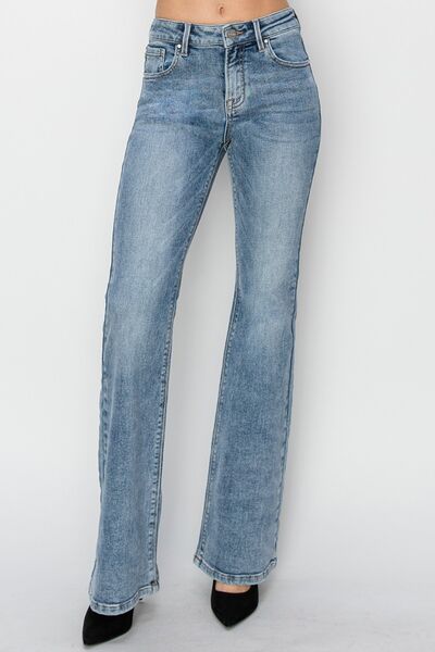 RISEN Full Size Mid Rise Bootcut Jeans - Roaming Gypsy Boutique