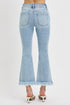 RISEN Full Size Raw Hem Distressed Cropped Flare Jeans Plus Size - Roaming Gypsy Boutique