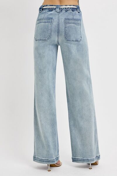RISEN Full Size Straight Leg Jeans with Pockets Plus Size - Roaming Gypsy Boutique