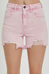 RISEN High Rise Distressed Denim Shorts - Roaming Gypsy Boutique