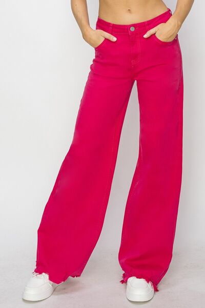 RISEN High Rise Wide Leg Jeans - Roaming Gypsy Boutique