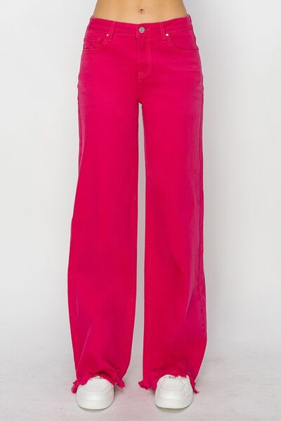 RISEN High Rise Wide Leg Jeans - Roaming Gypsy Boutique
