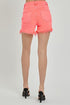 RISEN Raw Hem Asymmetrical Waist Denim Shorts - Roaming Gypsy Boutique