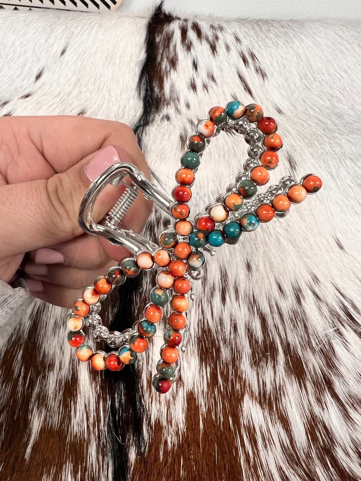 Rockin Navajo Pearl Bow Hair Clips - Roaming Gypsy Boutique