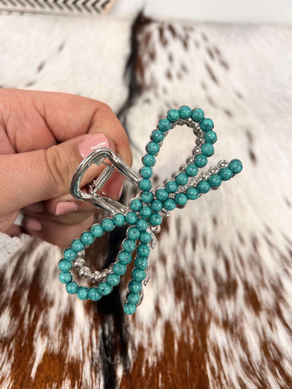 Rockin Navajo Pearl Bow Hair Clips - Roaming Gypsy Boutique