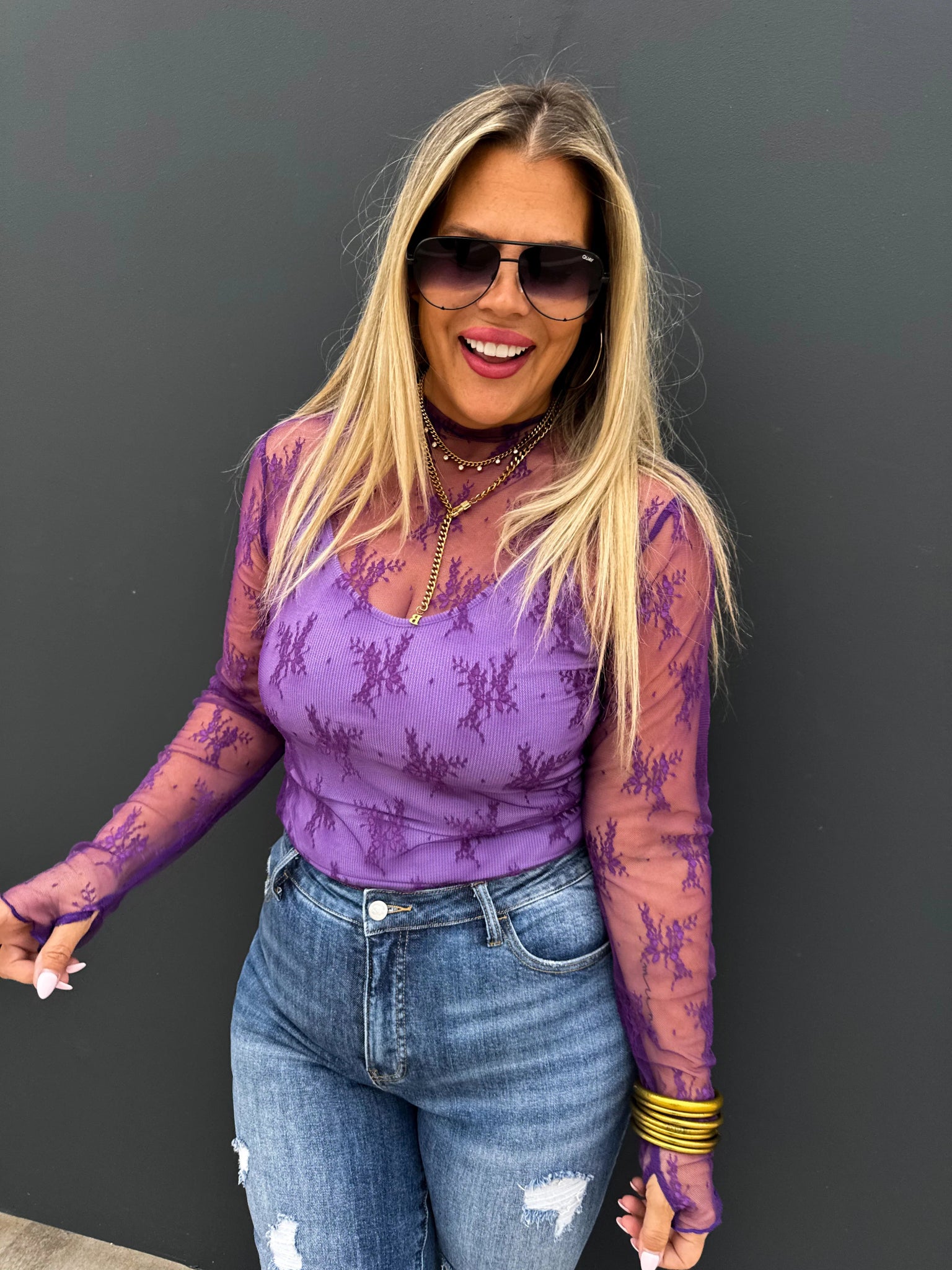 Purple & Pink Lace Shirt