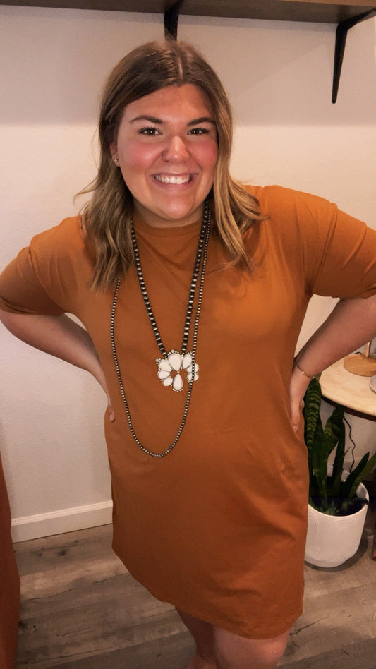 Rustically Rooted T-Shirt Dress - Roaming Gypsy Boutique