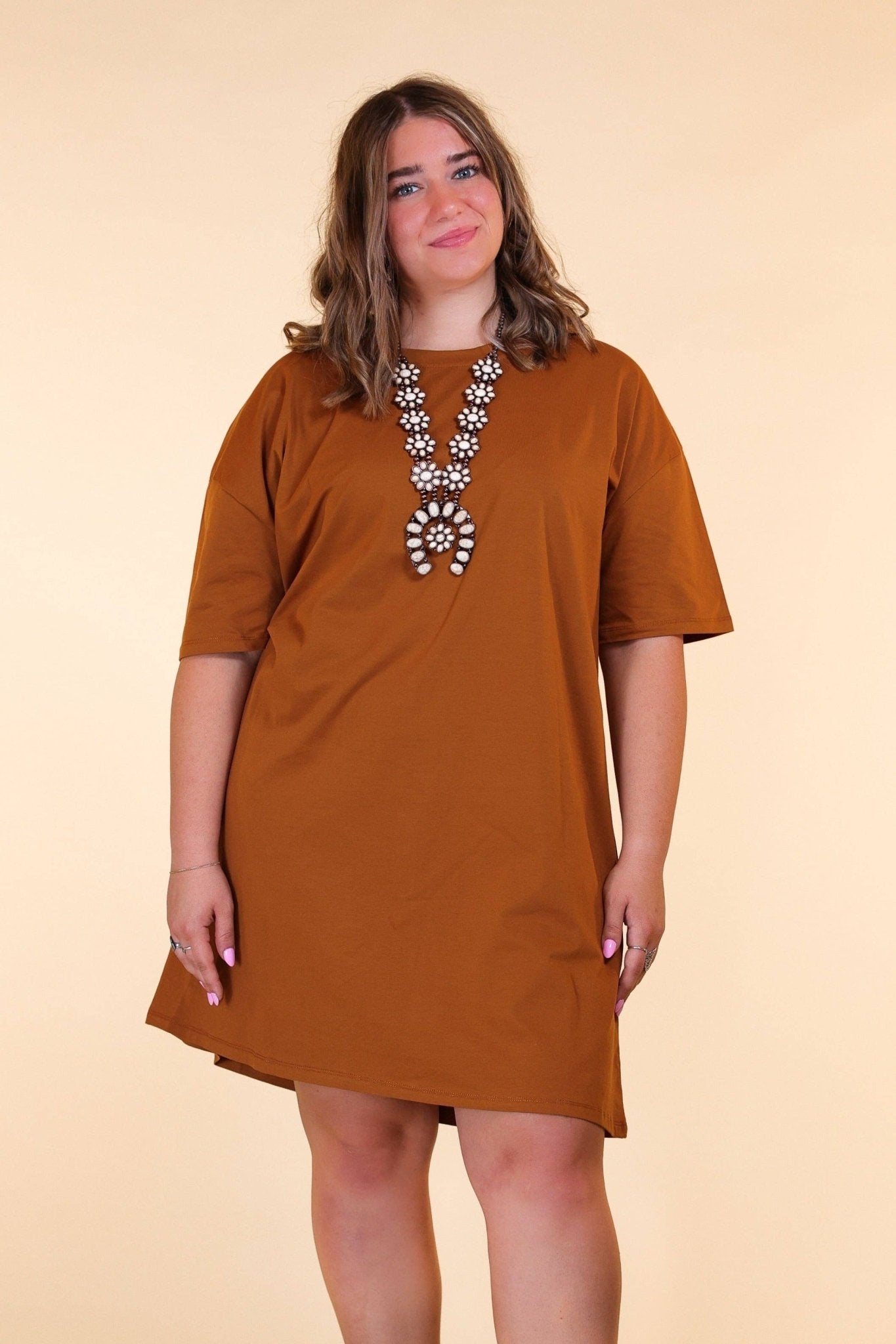 Rustically Rooted T-Shirt Dress - Roaming Gypsy Boutique