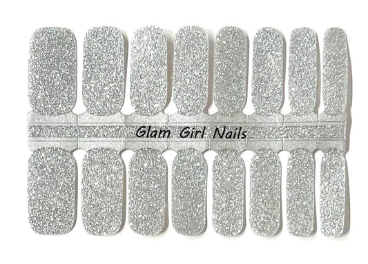 Silver Glitter Nail Wraps - Roaming Gypsy Boutique