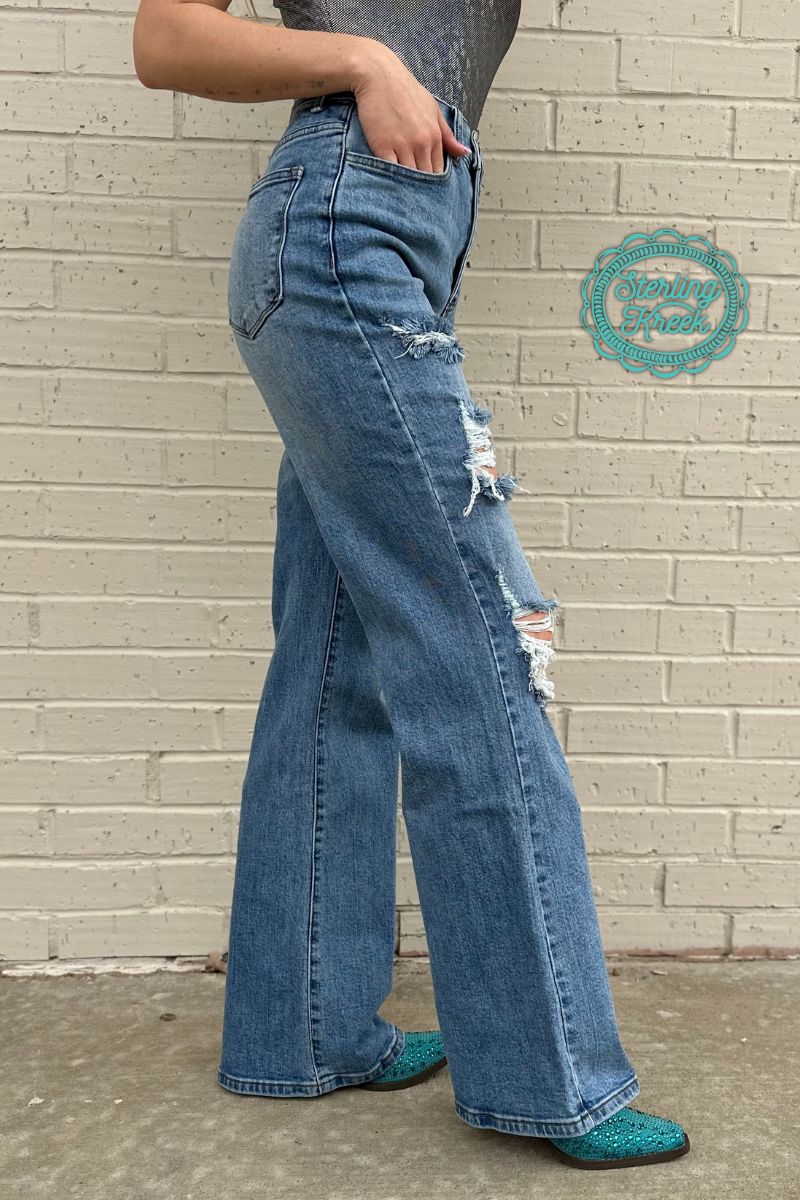 SK Distressed Denim - Roaming Gypsy Boutique