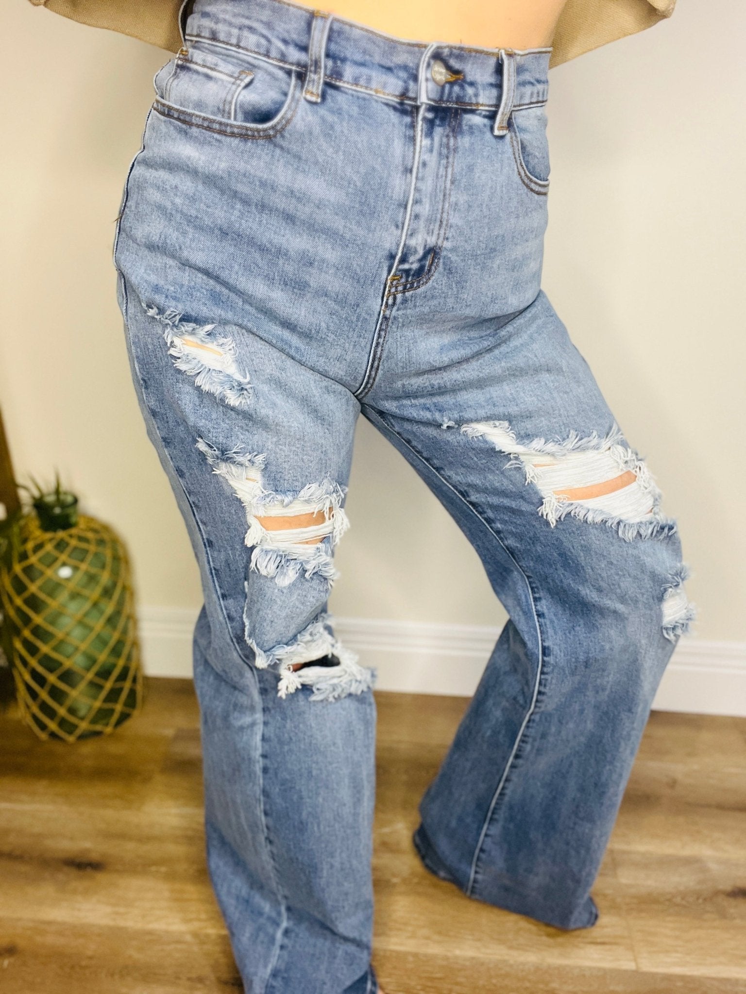 SK Distressed Denim - Roaming Gypsy Boutique