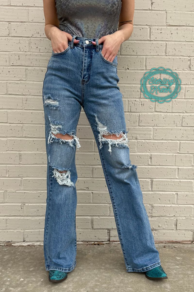 SK Distressed Denim - Roaming Gypsy Boutique